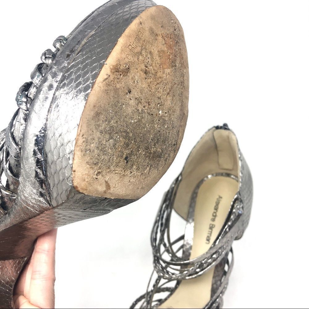 Alexandre Birman Python & Leather Platform Sandals - Picture 10 of 11